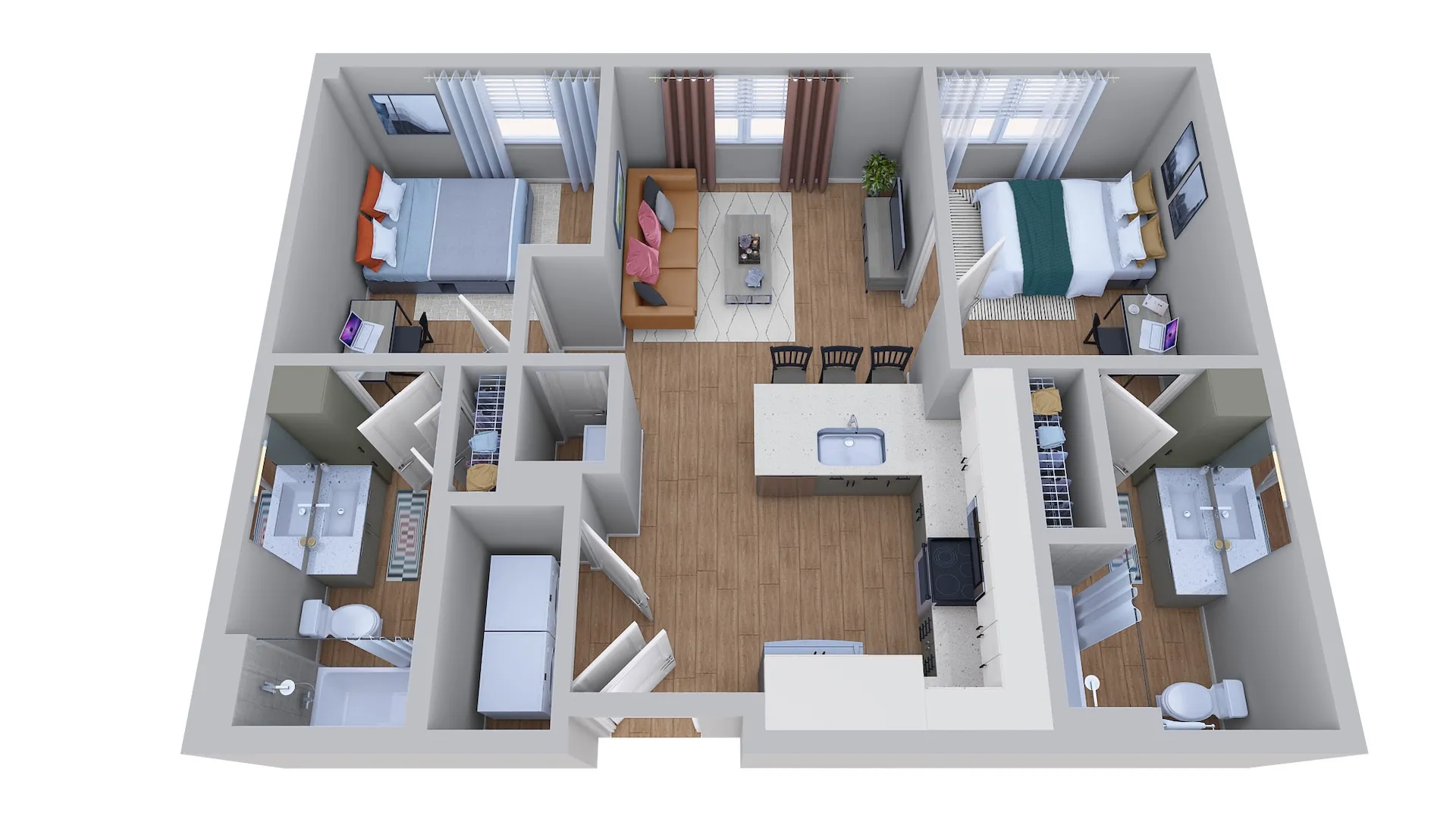 2 BEDROOM, 2 BATH