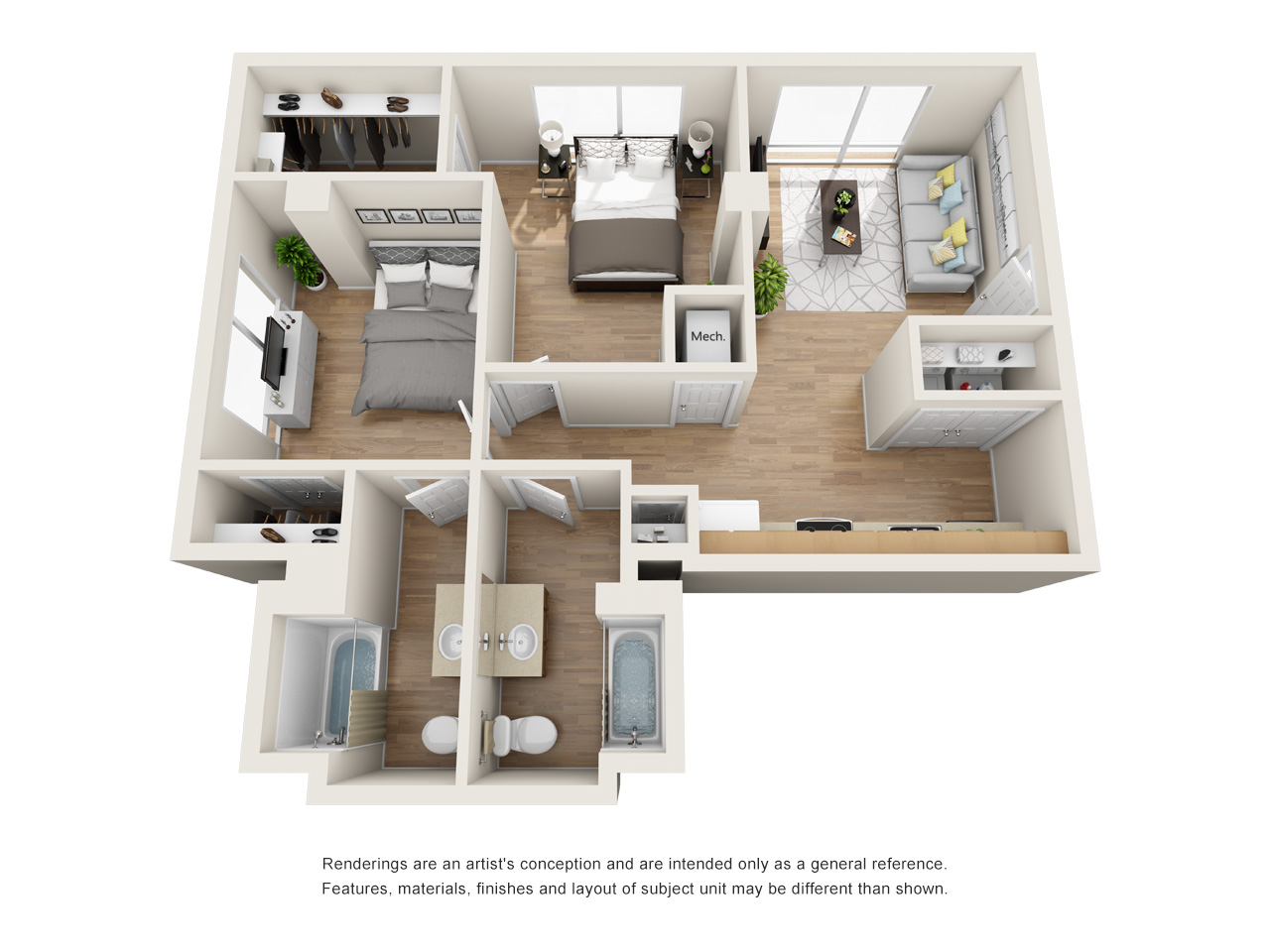 2 Bed, 2 Bath
