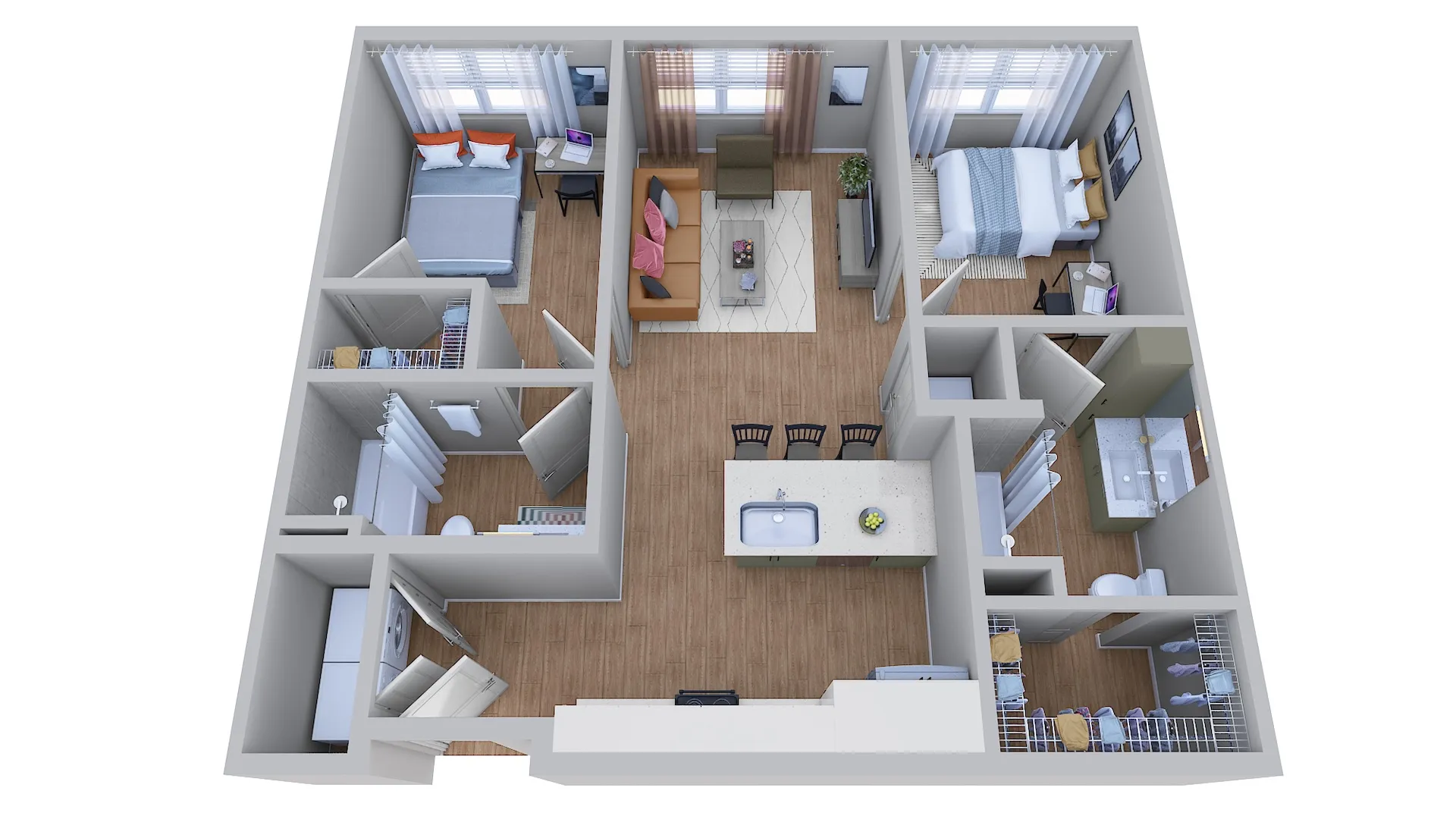 2 BEDROOM, 2 BATH XL