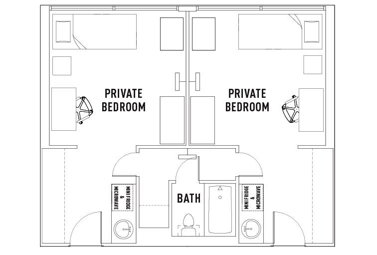 2 Bed - 1 Bath Private [Per Installment/Person]