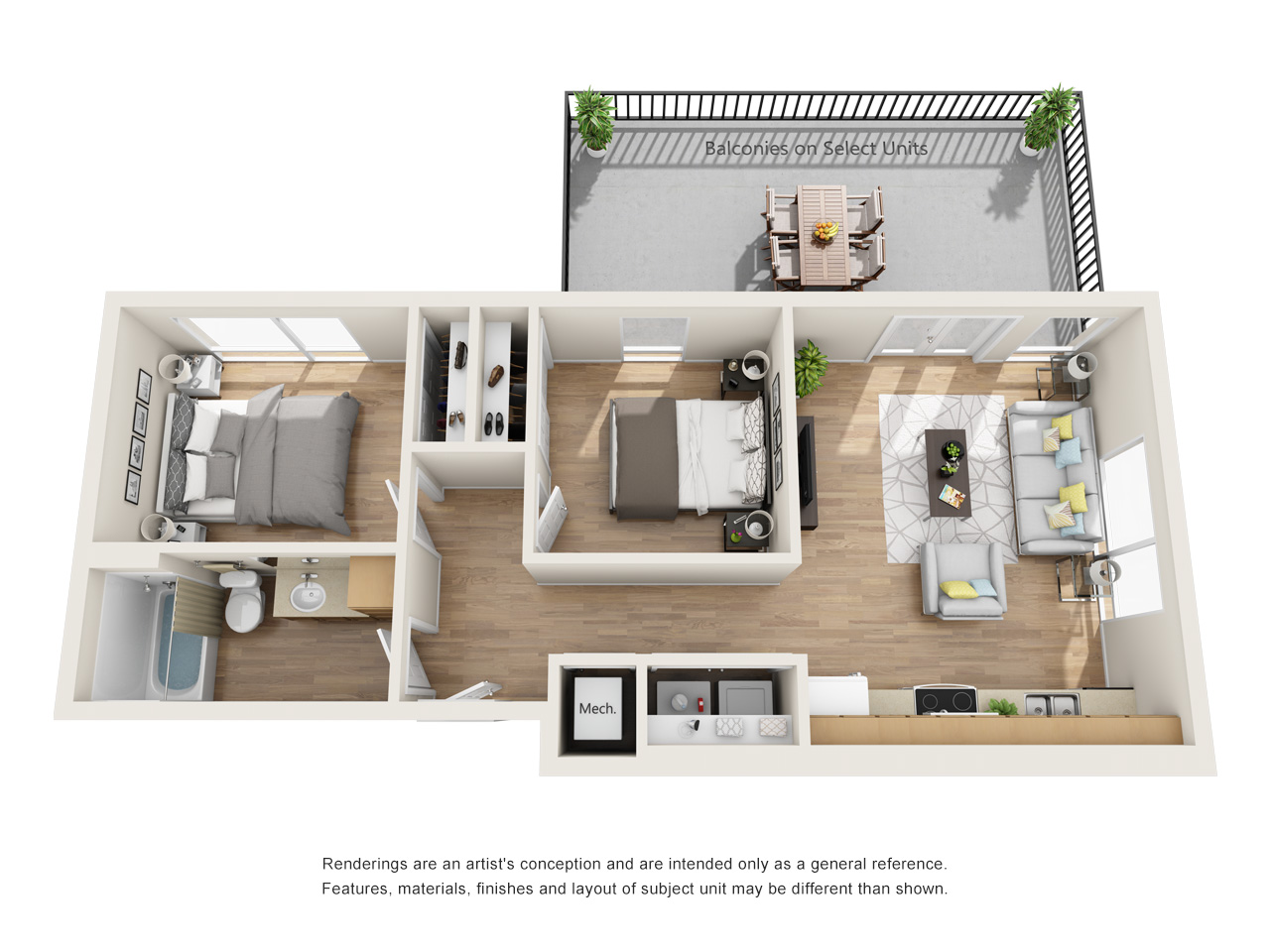 2 Bed, 1 Bath Classic