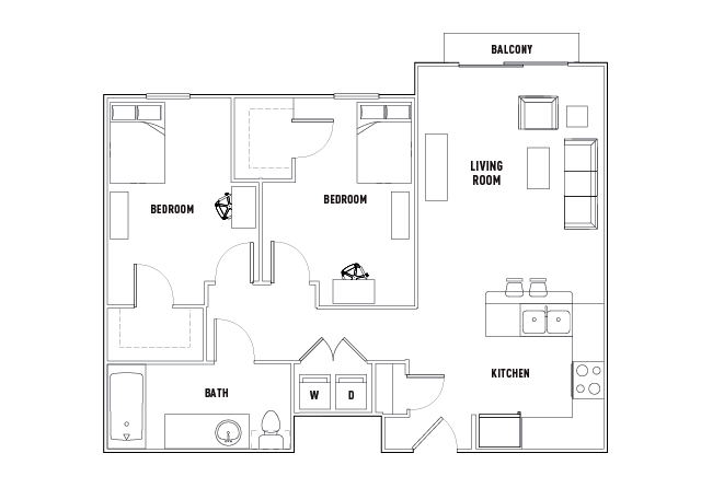 2 Bed - 1 Bath B [Per Installment/Person]