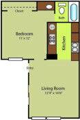 1 Bed / 1 Bath — Unit 141