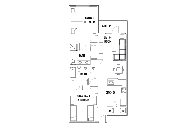 25th E: 2 Bed - 2 Bath D Premium Shared Bedroom [Per Installment/Person]