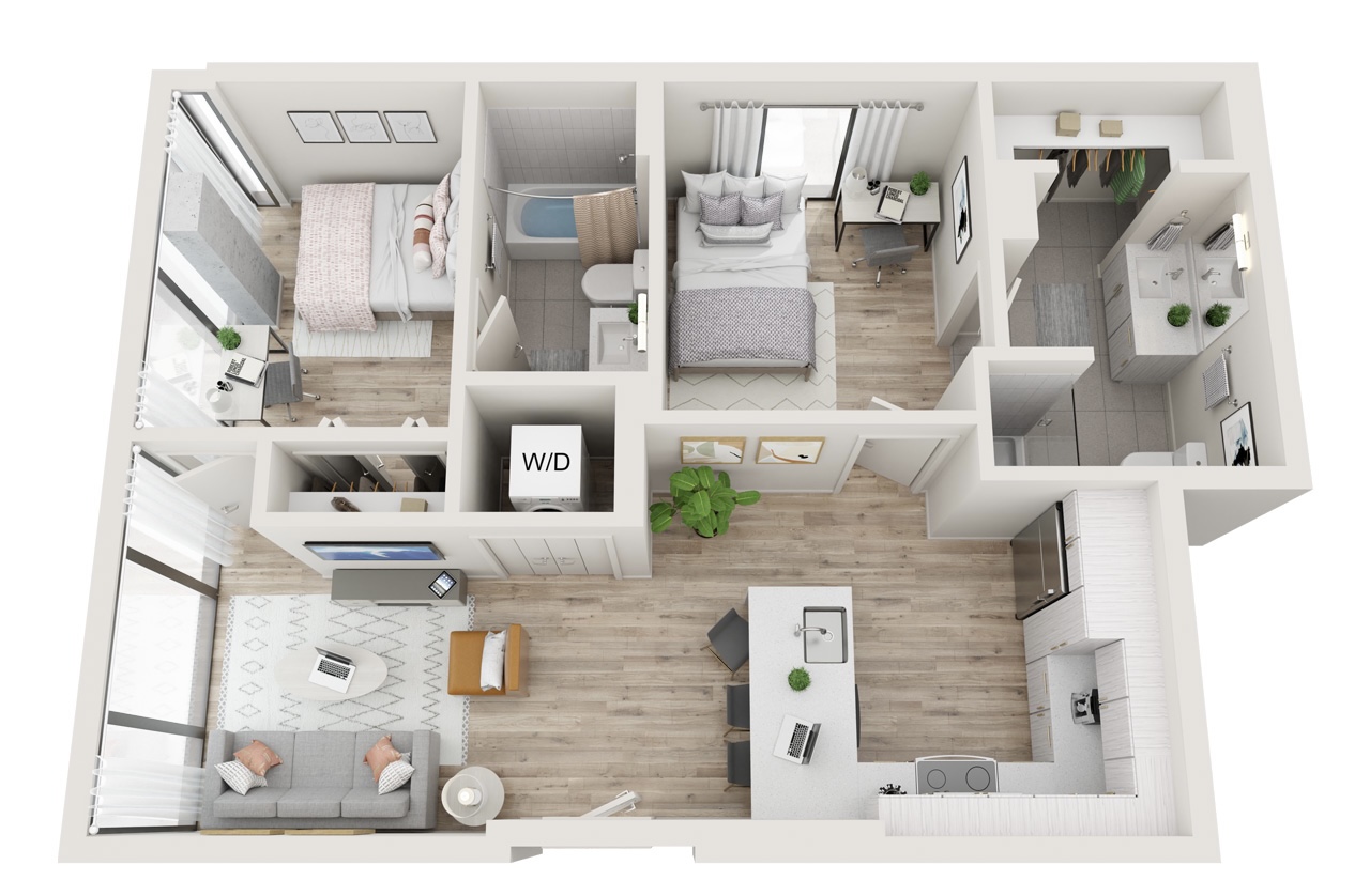 2 Bed, 2 Bath Classic